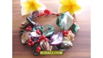 Seashells Beading Flowers Bracelets Designs 